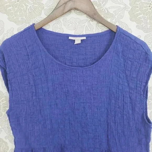 Knox Rose Mini Tunic Dress Blue L Crewneck Cap sleeve Women's - Picture 3 of 8